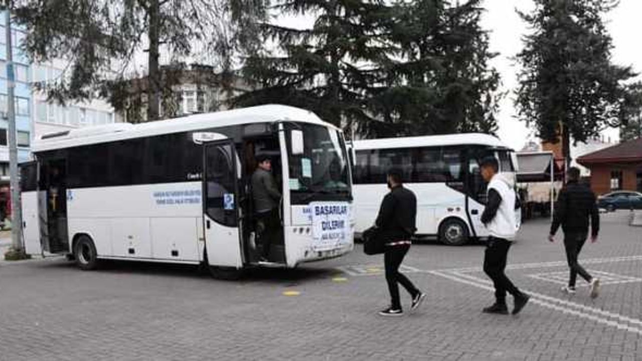 Samsun'un Havza ve Terme ilçesinde KPSS adayları için araç tahsis edildi