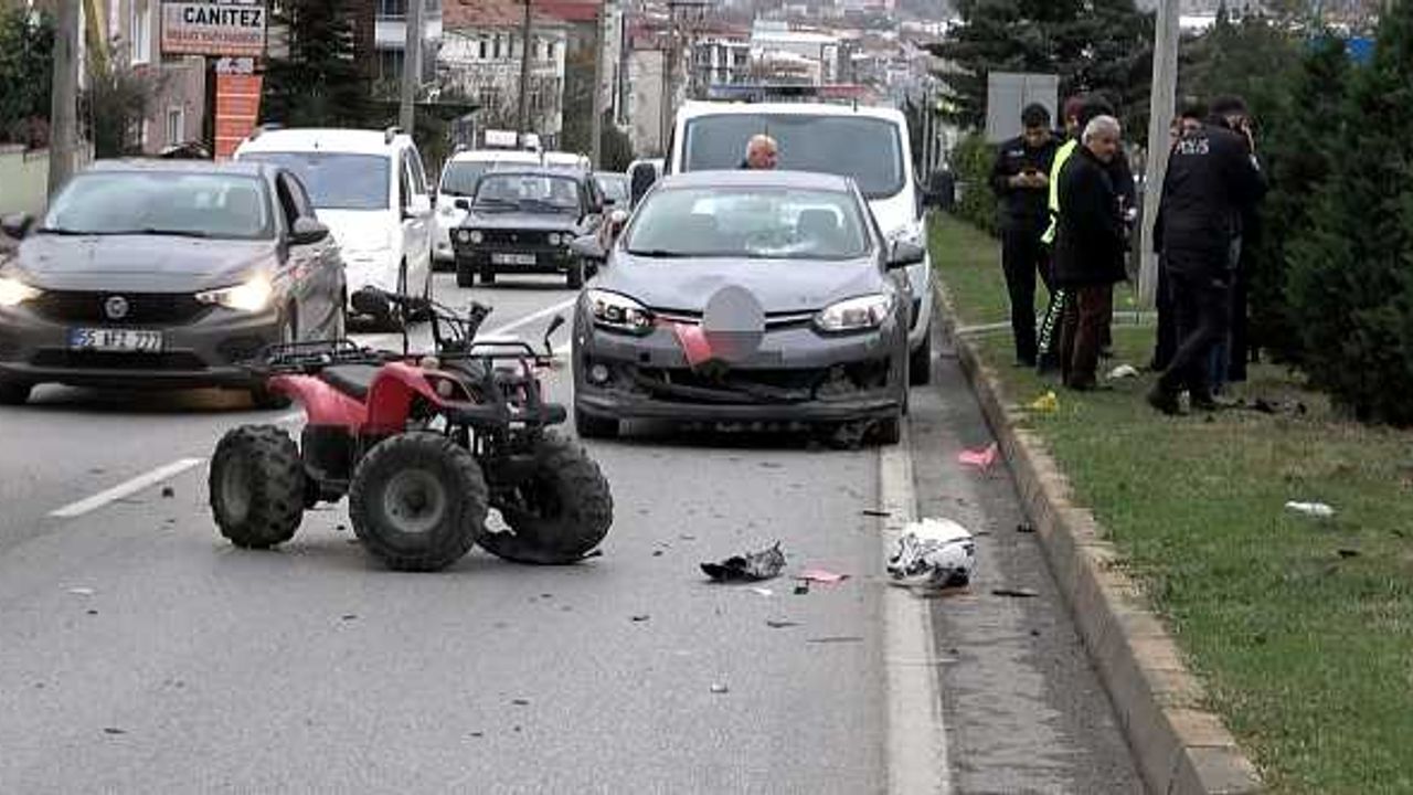 Otomobilin çarptığı ATV sürücüsü ağır yaralandı