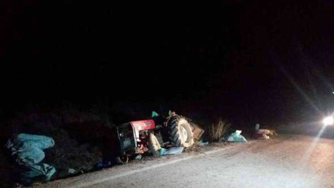 İzmir’de yoldan çıkan traktör devrildi, 1 kişi hayatını kaybetti