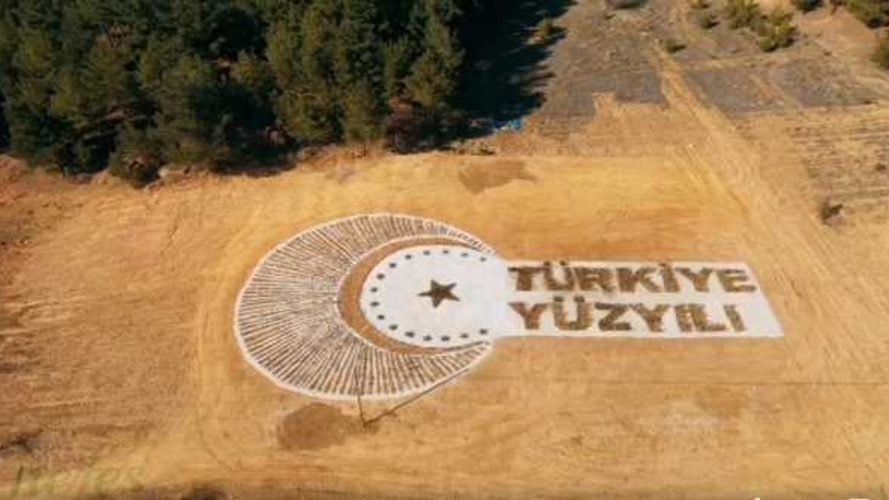 Türkiye Yüzyılı logosu 30 bin 600 fidanla yazıldı
