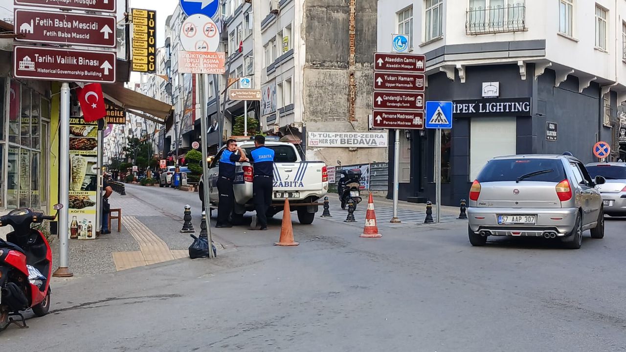 Sinop’ta o cadde geçici olarak trafiğe kapatıldı