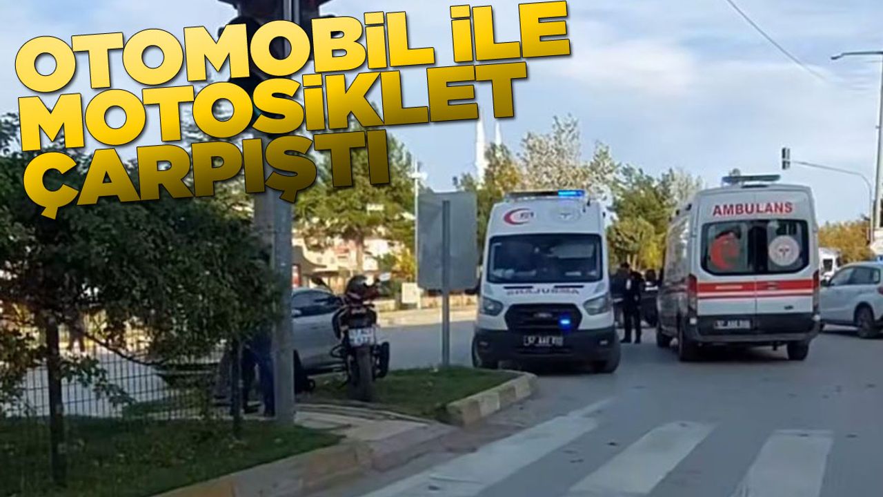 Devrilen motosikletin sürücüsü hastaneye kaldırıldı