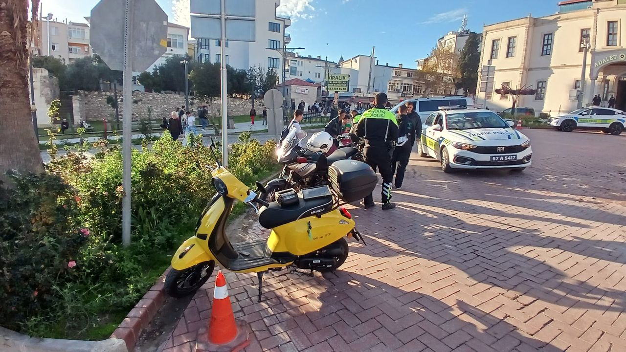 Sinop’ta plakasız 3 motosiklet trafikten men edildi
