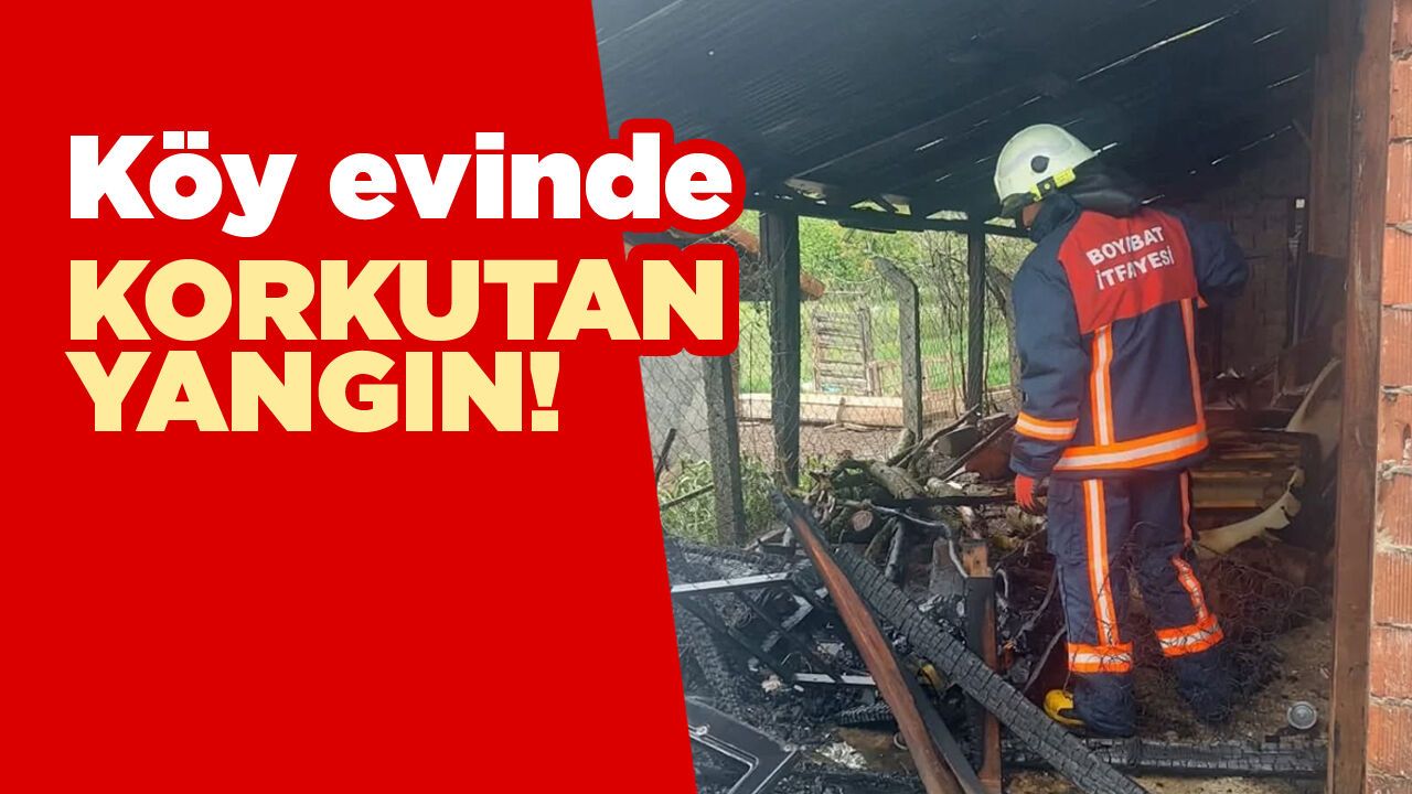 Köy evindeki çatı yangını korkuttu!