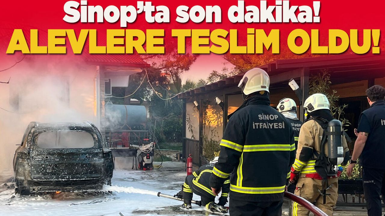 Sinop’ta park halindeki otomobil alevlere teslim oldu