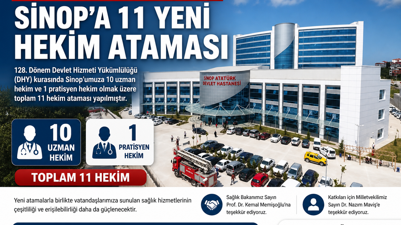 Sinop'a 11 yeni hekim ataması yapıldı
