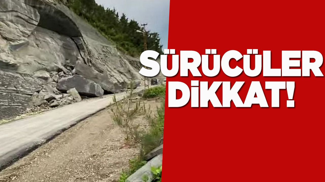 Sinop'ta kaya parçaları yola düştü