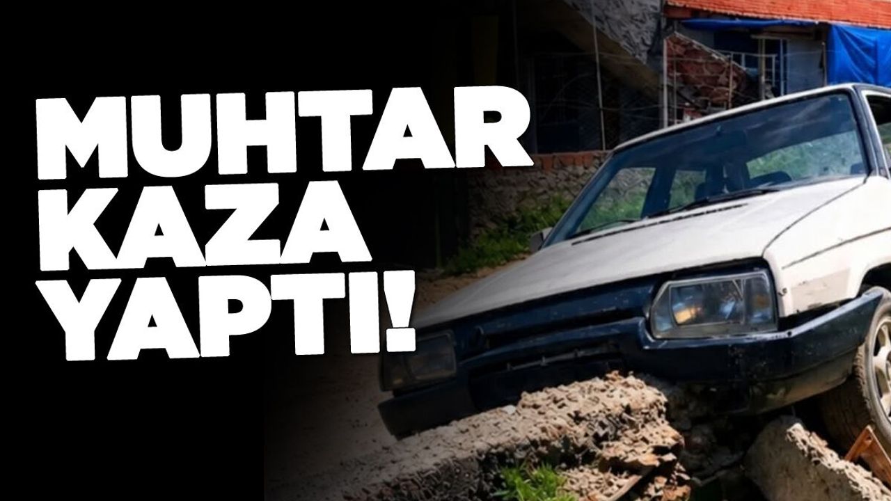 Rampa aşağı kontrolden çıkan araç betona çarptı