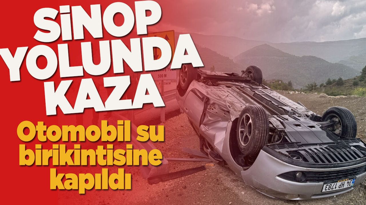 Su birikintisine kapılan otomobil takla attı
