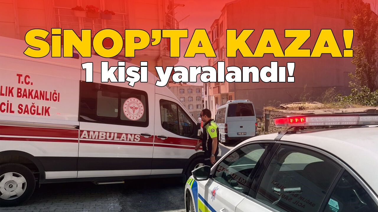 Sinop'ta devrilen motosikletteki kişi yaralandı