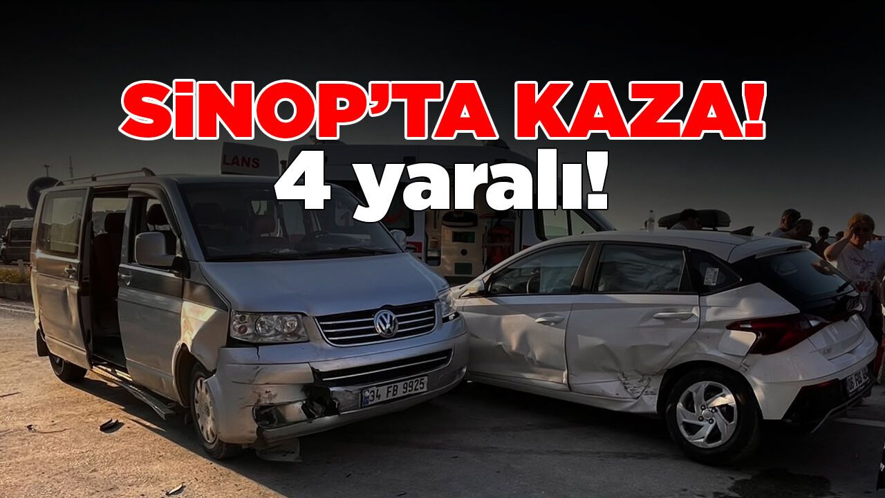Minibüs ile otomobil çarpıştı: 4 yaralı