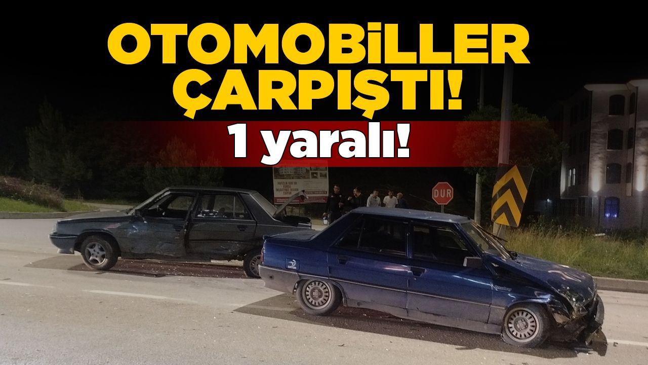 İki otomobilin çarpışmasıyla 1 kişi yaralandı