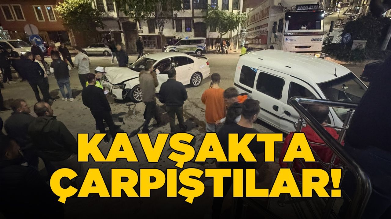 İki otomobil çarpıştı! Araçlarda hasar oluştu