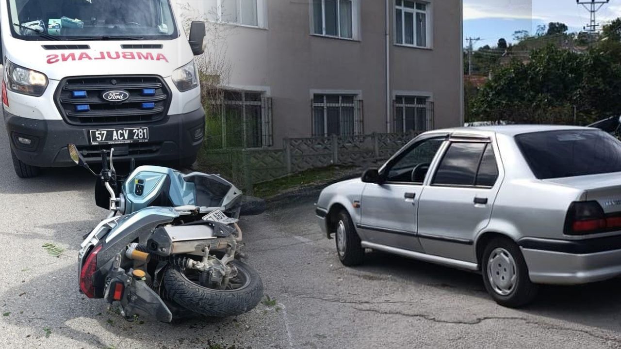 Sinop’ta motosiklet ile otomobil çarpıştı: 1 yaralı var!