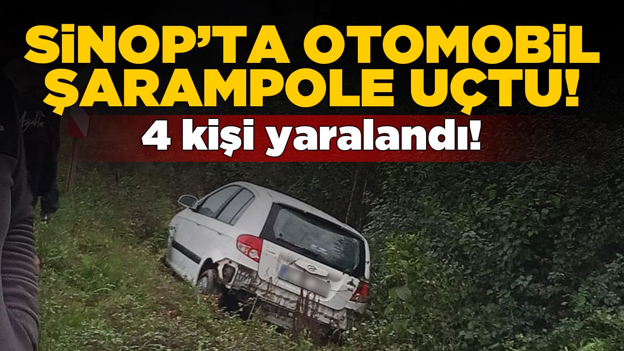 Sinop'ta şarampole uçan araçta 4 yaralı var