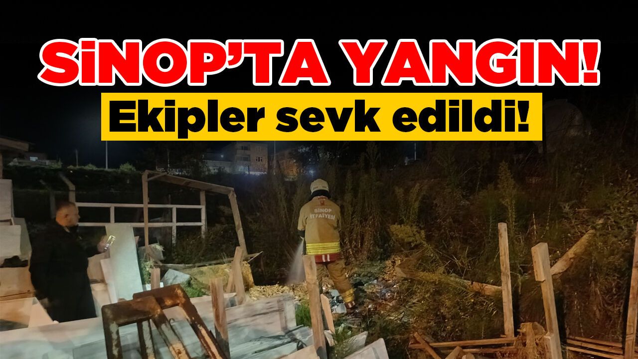 Sinop’ta otluk alanda çıkan yangına müdahale
