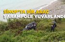 Sinop'ta 1 araç şarampole yuvarlandı
