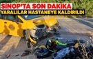 Sinop'ta motosiklet ile ticari taksi çarpıştı