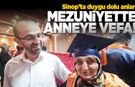 Mezuniyetini annesine ve eşine armağan etti!