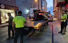 Trafikten çekme belgeli motor otoparka götürüldü
