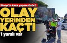 Sinop’ta ters yönde ilerleyen otomobil motosikletle çarpıştı