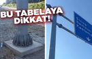 Sinop'ta rüzgârın gevşettiği tabela tehlike oluşturuyor