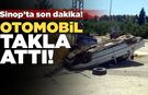 Takla atan otomobilin sürücüsü hastanede