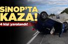 Sinop'ta iki otomobilin karıştığı kazada 4 kişi yaralandı