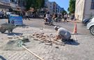 Sinop'ta trafik güvenliğini tehlikeye atan taşlar onarıldı