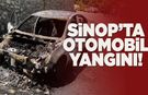 Sinop'ta seyir halindeki otomobil yandı!