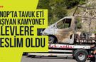 Sinop’ta Tavuk Eti Yüklü Kamyonet Alev Alev Yandı!