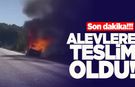 Sinop-Ayancık yolunda otomobil alevlere teslim oldu