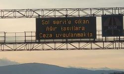 Anadolu Otoyolu'nda sol şerit ihlali yapan ağır tonajlı araç sürücülerine para cezası