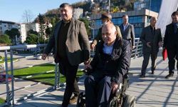 Giresun'da engellilerin sahile rahat ulaşımı için üst geçide asansör yapıldı