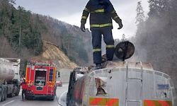 Zonguldak'ta mazot yüklü tankerde çıkan yangın söndürüldü