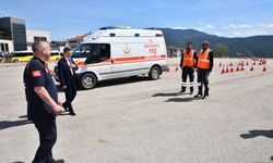 Karabük'te ambulans ekiplerine ileri sürüş teknikleri eğitimi verildi