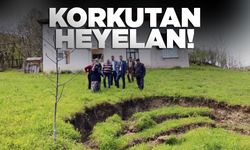 Erfelek'te bir mahallede heyelan oluştu