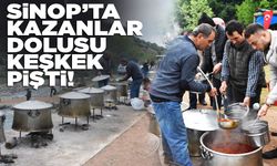 Sinop'ta keşkek kazanları şenlik için kaynadı