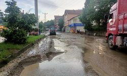 Kastamonu'da etkili olan sağanakta bazı ev ve iş yerlerini su bastı