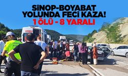 Sinop-Boyabat yolunda kaza: 1 ölü 8 yaralı