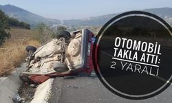 Takla atan otomobilde iki kişi yaralandı