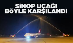 THY'nin Sinop uçağına muhteşem karşılama