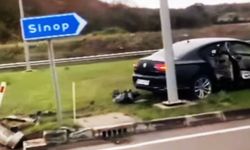 Sinop İl Emniyet Müdürü Çetiner'in makam aracı kaza yaptı