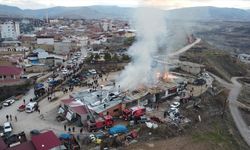 MALATYA - Sanayi sitesindeki yangında 7 dükkan zarar gördü