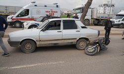 ADIYAMAN - Otomobille motosikletin çarpışması sonucu 1 kişi yaralandı