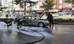 KONYA - Seydişehir'de seyir halindeki araç yandı