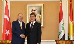 ERBİL - Cumhurbaşkanı Erdoğan, Neçirvan Barzani ve Mesrur Barzani ile görüştü