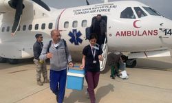 Askeri ambulans uçak kalp nakli bekleyen çocuk için havalandı