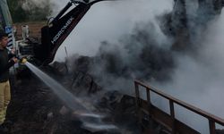 Gerze’de çıkan yangında bir ev yandı