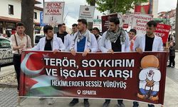 ISPARTA - Sağlık çalışanları Gazze için "sessiz yürüyüş" yaptı